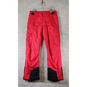 Salomon Insulated Cargo Ski Snowboard Pants Mens M Red Thigh Vents EUC